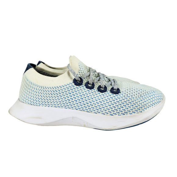 Allbirds Women 10.5 Tree Dasher Running Shoe Light Blue White Lace Up Washable - Picture 2 of 12